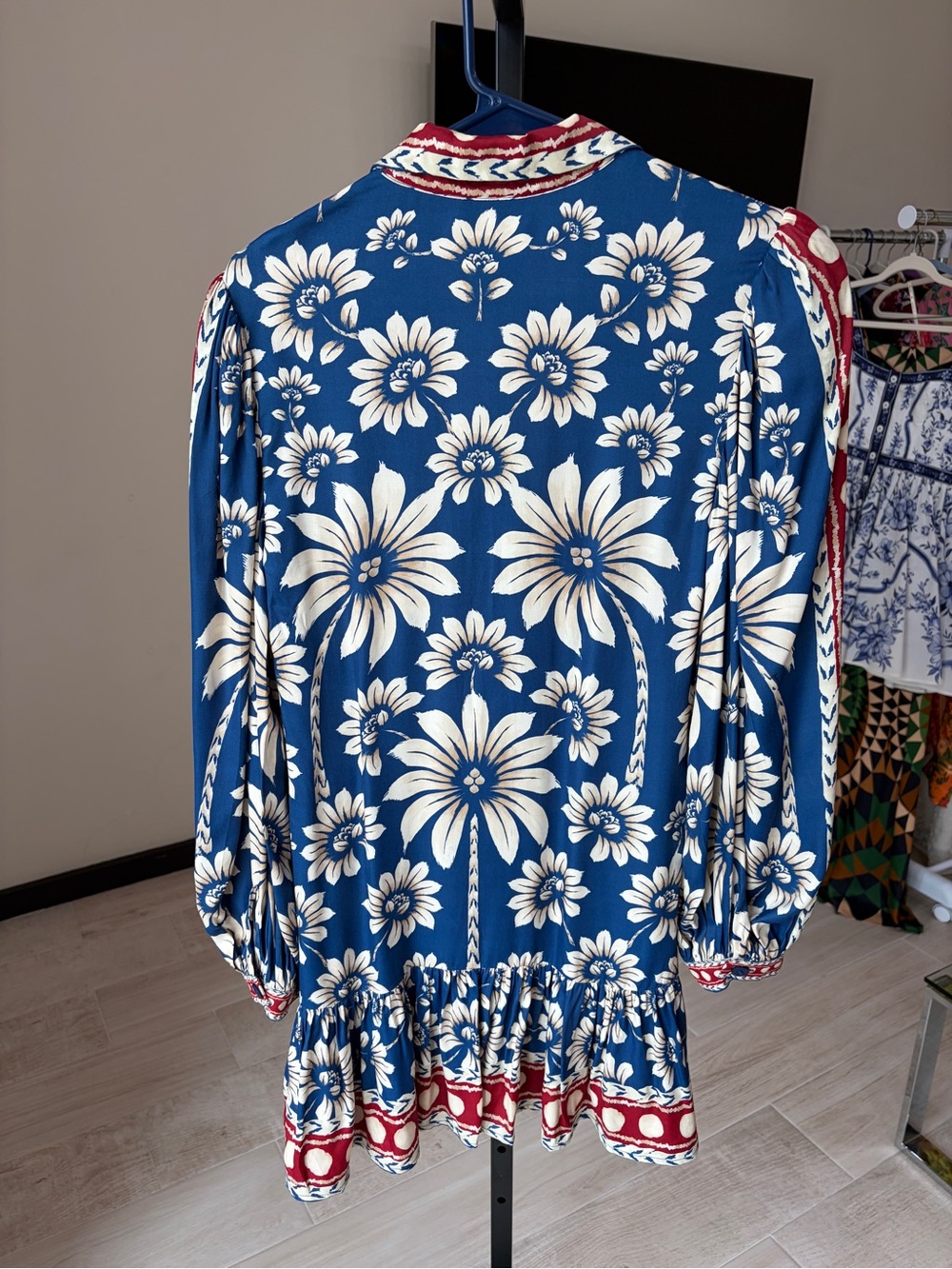 Farm Rio: Blue Luna Lenzing Ecovero Viscose Mini Dress - Picture 7 of 11